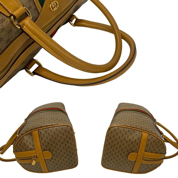 Gucci Sherry Line GG Mini Boston Bag Brown - Picture 6 of 11